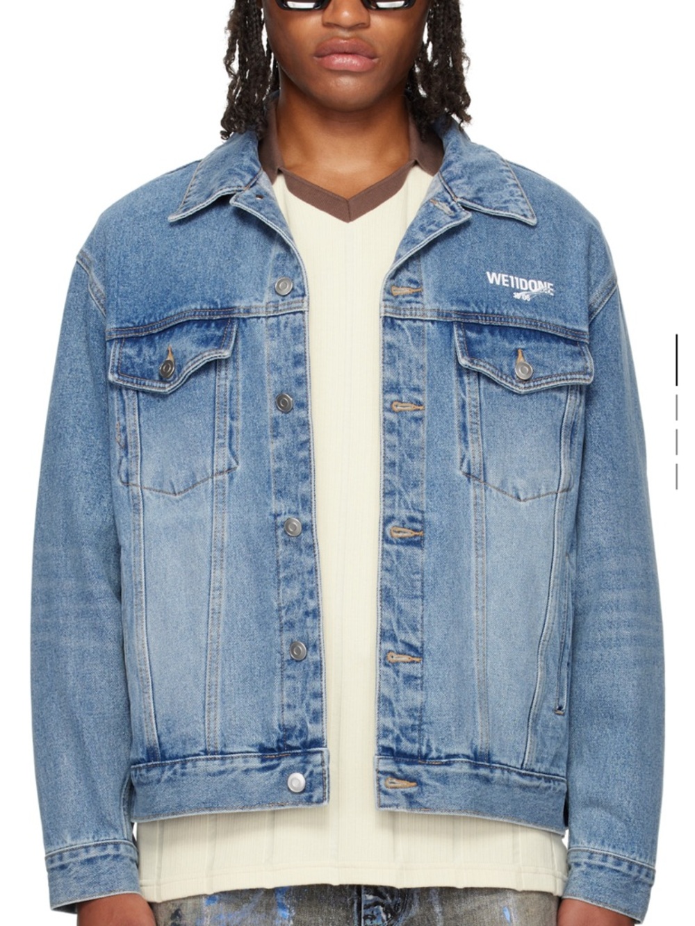 We11done Light Blue Denim Trucker Jacket - Men's xs/ women M